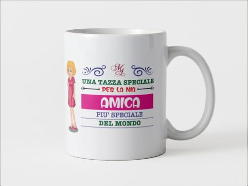 MODA MavillA una Tazza speciale in ceramica 350ml Idea Regalo Originale per ogni occasione (Ceramica, Amica)
