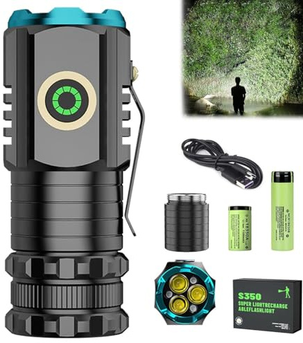 Magnolight High Powered LED Tactical Torch, Blitron Mini Rechargeable Flashlight, Battery Powered Pocket Light for Power Cuts, Camping, Hiking, Emergency