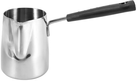 Jrifedptry Stainless Steel Butter and Coffee Warmer,Turkish Coffee Pot,Mini Butter Melting Pot and Milk Pot with Spout -(350ML)