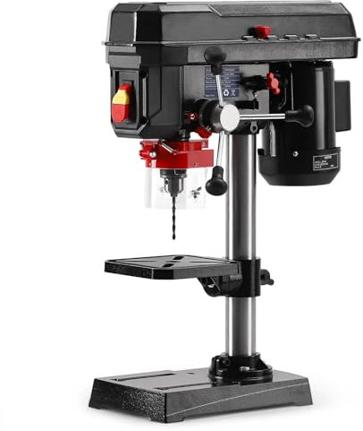 Taladro de banco, Taladro de banco de 2,5 A, 5 velocidades, ajustable, 8 pulgadas de distancia de Para bricolaje en metal y madera