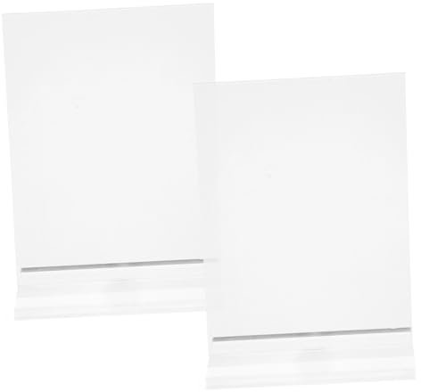 BCOATH 2 pièces Porte Affiche T Shape Transparent Support de Menu Double Face avec Qr Code Intégré pour Restaurants Magasins et Bureaux Lot