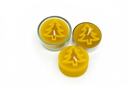 Teelichter aus 100% Bienenwachs mit Aluhülle - Set-Angebot (30er Set, Tannenbaum)