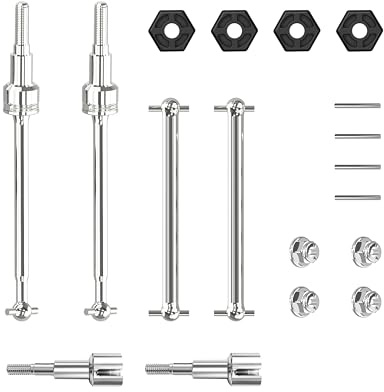 Womaqu 1/14 Y14401-5 Metall CVD Antriebswellen Set für RC Auto, Vorder- und Hinterachse Ersatzteile, passend für HS14411 HS14412 HS14431