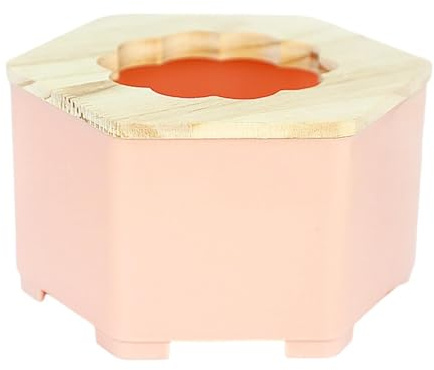 Baoblaze Hamster Sand Bath Container Bath House Sand Container 2 in 1 Design Hamster Small for Small Animals, Pink