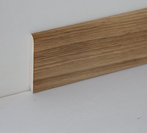 Hobby Legno - Battiscopa Rivestito In Legno Di Rovere Verniciato Naturale mm. 75X10X2400 (Prezzo Per ml. 4, 80)