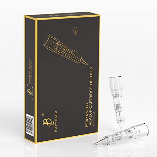 BIOMASER 10pcs Permanent Make-up Patrone Nadeln Tattoo Nadel Passend für Permanent Make-up Maschine Stift T100 P1 X1 für Augenbraue Eyeliner Lip Contour