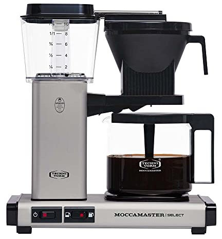 Moccamaster KBG Select, Coffee Makers, Filter Coffee, Matt Silver, UK Plug, 1.25 Liters