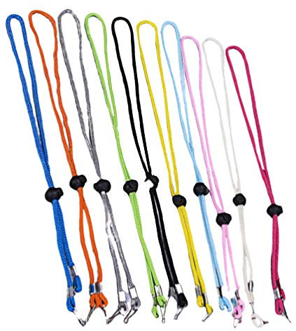 EXCEART 10pcs Bandana Lanyard Huthalter Clip Trageband Umhängeband Strohhut Cowboyhut Polyester Lanyard Mit Haken Einstellbar Schnalle Tragbar Mundbedeckung Nackenband Aufbewahrung