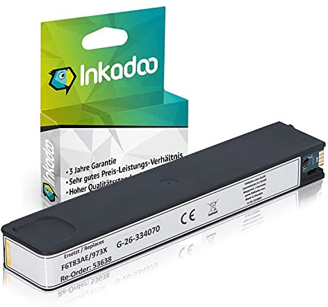 Inkadoo Toner für HP 973X (Gelb) PageWide Pro 450 Series, PageWide Pro 470 Series, PageWide Pro 570 Series Tonerkartusche, Tonerpatronen, Drucker Toner
