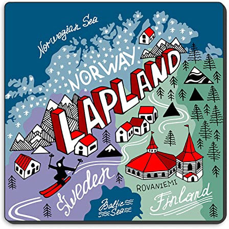 1 x MDF Fridge Magnet - Lapland Finland Map Christmas Secret Santa Festive Magnets #19425
