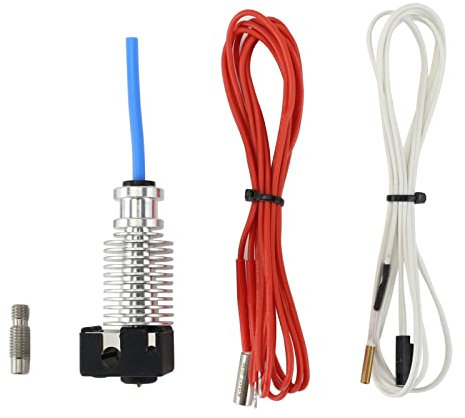 BCZAMD 3D Hotend Kits Prusaa MK3 MK3S MK3S+ MMU2S Ersatz Extruder Teile Hotend zusammengebaut 3D-Drucker enthalten Messing Düse V6 Heatbreak Heatsink Heizpatrone Thermistor Heizelement Block PTFE Rohr