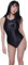 LEOHEX Sexy Satin Hochglanz Body Glänzend Bodysuit Einteiler Badeanzug Japan Skinsuit (XXL, Black)
