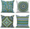 ASDCXZ Boho Kissenbezug 45x45 cm 4er Set, Retro Boho Geometrische Datura Muster Grün Sofa Dekokissen Kissenbezüge Kissenhülle Waschbar Polyester Leinen Textil Polster Kopfkissenbezug Kissen Bezug