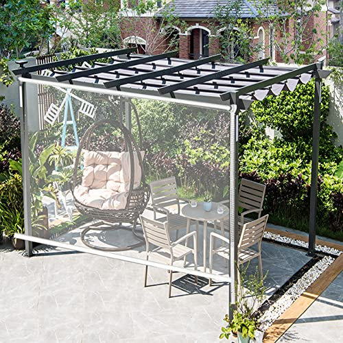 Cortina Enrollable Pvc Transparente Persianas Enrollables al Aire Libre,Toldo Vertical para Ventanas Balcón Terraza Pérgola,Protección Uv a Prueba de Polvo,Fácil de Instalar (W90xH250cm/W36xH99)