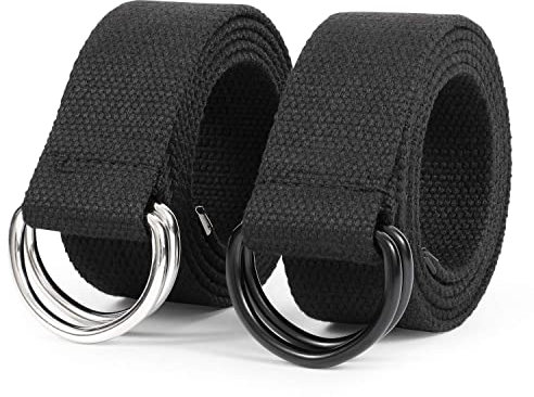 JasGood 2 Stück Herren Canvas Gürtel, Gewebter Casual Gürtel