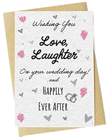 Wedding Day Seed Card Plantable Lavender Card Handmade A6 - Happily Ever After