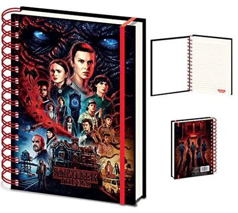PYRAMID Ringe-Notizbuch Stranger Things Cover 3D A5, Black