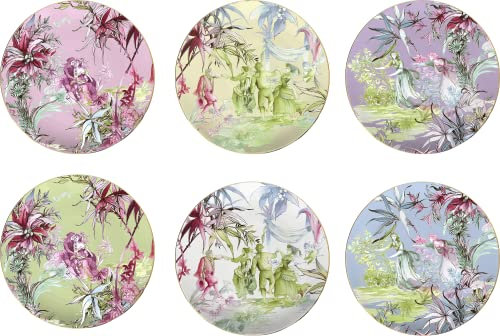 Baci Milano SET 6 PIATTI PIANI IN PORCELLANA - FIRENZE PLA1.FIR01 - ASSORTITI - 28cm