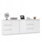 VBChome Kommode 120 x 35 x 75 cm und 80 x 35 x 75 cm Weiß Grifflose Schubladenkommode Mehrzweckschrank für Flur Schlafzimmer Wohnzimmer Kinderzimmer