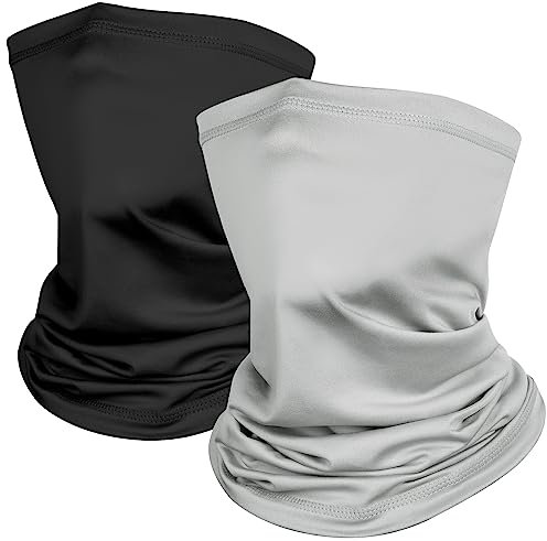 Kiiwah 2 Stück Multifunktionstuch Schlauchschal, Winddicht Bandanas Elastisch Sonnenschutz Loop Schal Neckwarmer Herren Halstuch für Winter Thermal Outdoor Radsport Ski Motorrad Laufen