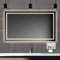 Biubiubath Badspiegel mit Beleuchtung,100x80cm LED Wandspiegel mit Wandschalter/Touch-Schalter,Beschlagfrei,Badezimmerspiegel mit 3 Lichtfarbe 2700-6500K Dimmbar,IP44