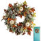 Couronne D’Automne pour Porte D’entrée | 45cm Décoration Automne | Halloween Thanksgiving Guirlandes Citrouilles Artificielles, Déco Mur Table Salon