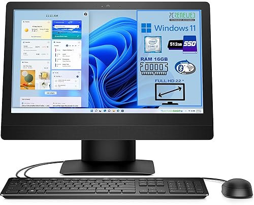 PcRenewed PC Fisso Ricondizionato All-in-One 600 g3: Windows 11, i7 6700, 16GB RAM, SSD 512GB, Wi-Fi, Bluetooth, Casse e Webcam - Offerta di Eccellenza (Ricondizionato)
