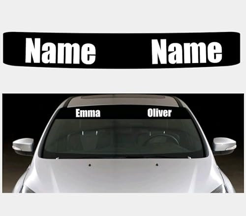 Custom Car Sunstrip Names Fits Any standard Car Window Stickers Decals Windscreen Sun strip DIY