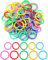 QLEUIFT 150 pcs Kunststoff Binder Ringe Bunte, Bunt Bindung Ringe, Loose Leaf Binder Ringe, Kunststoff Lose Blatt Buch Ringe für Memo, Schlüsselringe, Namensschilder, Fotoalbum und Sammelalbum