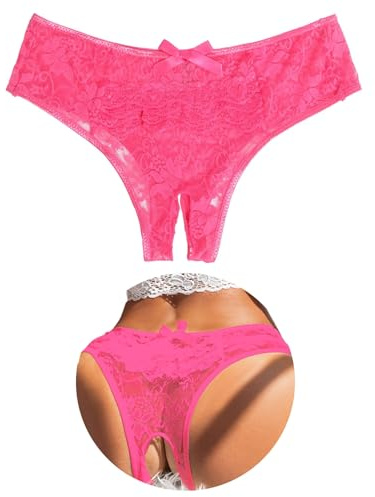 ohyeahlady String Ouvert À l'entrejambe Femme Dentelle Grande Taille | Culotte Fendue Dentelle,String Ficelle ,Tanga Chic,Ceinture Elastique, Tenue Hot,Lingerie Ouverte,Sous-Vêtements,1/2/4Pcs
