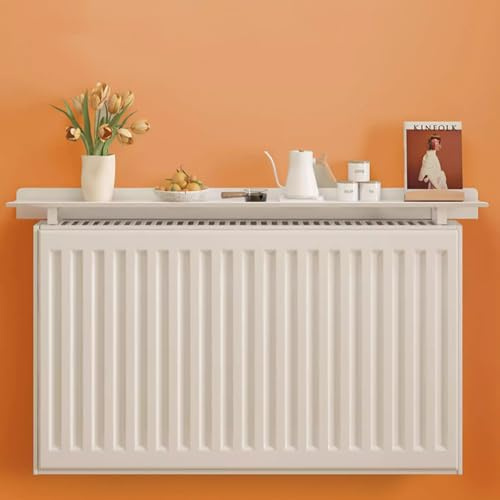 GXHYSW Étagère Flottante Dessus Radiateur, Cache Radiateur Blanc de 15cm de Profondeur sans Perçage pour Protéger Les Murs, Tablette de Radiateur en Alliage D'Aluminium avec Support,60cm/23.7in