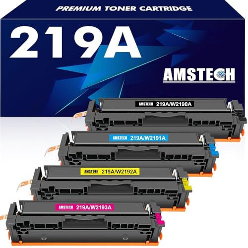 219A 219X MFP 3302FDWG Toner: Kompatible Ersatz für HP 219A 219X für Color Laserjet Pro MFP 3302FDW 3302SDW 3302FDN 3302FDNG 3302SDWG 3202DN 3202DW W2190A Schwarz Cyan Magenta Gelb 4-Pack Kein Chip