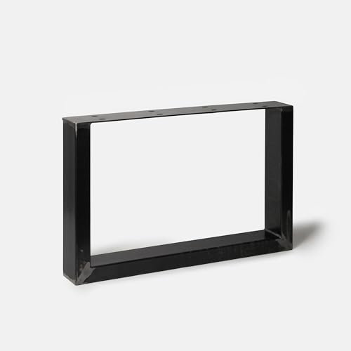 1 Paar (2 Stück) BestLoft Kufen – Tischkufen im Industriedesign aus Rohstahl (90x72cm, Transparent Pulverbeschichtet)