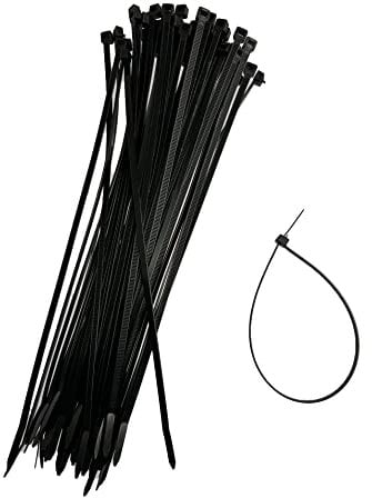 Releasable Cable Ties 4.8mm x 305mm Black (Pack of 50) – Heavy-Duty Reusable Nylon Zip Ties – Adjustable, UV Resistant, for Cable Management, DIY, and Industrial Use
