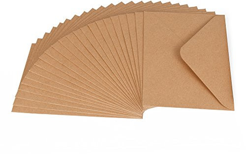 ewtshop® 50 Kraftpapierumschläge, Briefumschläge, Umschläge, Kuverts im Format C6, 114 x 162 mm von ewtshop®