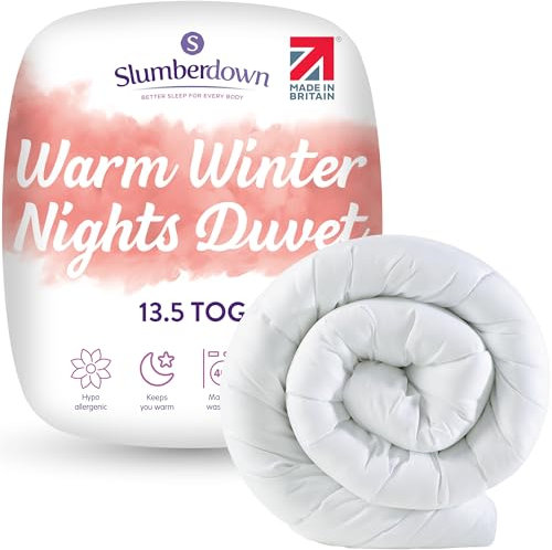 Slumberdown Warm Winter Nights Double Duvet 13.5 Tog - Thick & Cosy Quilt for Cold Weather | Soft Touch Cover, Non-Allergenic, Machine Washable, UK-Made Bedding (200 x 200cm)