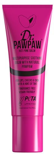 Dr.PAWPAW Hot Pink getönter Balsam, Mehrzweck-Balsam, natürlich, ohne Duft, für feuchtigkeitsspendende Lippen, Haut, Haare, Nagelhaut, Nägel & Beauty-Finishing (10 ml)
