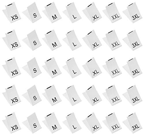 nbeads 350 Stück Adult Size Label, 7 Größen Bestickte Etiketten Etiketten Tags Für Kleidung Nähen Nähen Auf Kleidung, Xs/S/M/L/XL/XXL / 3XL, 42x13x0.2 mm