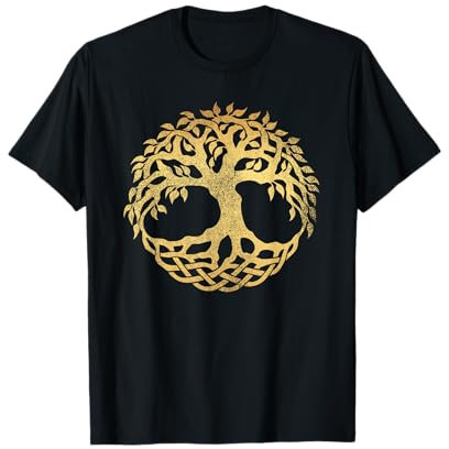 Yggdrasil - Maglietta con rune vichinghe dell'albero della vita norvegese Maglietta