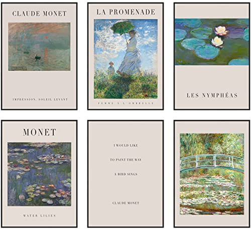Hambient Poster Set, Wohnzimmer Deko Schlafzimmer, Zimmer - Wanddeko, Wandbilder (21 x 30 cm - Ohne Rahmen, Impressionismus Art Monet)
