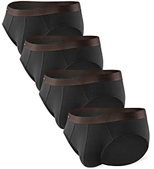 DAVID ARCHY Slip Homme, Lot de 4 Slips sous-vêtements pour Homme en Rayonne de Bambou Coupe Haute, Doux et Respirant, Taille Élastique,sans étiquette