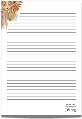 JW Briefpapier A4 Block Schreibpapier liniert Geschenk Notizblock Schreibbogen (Golden Floral)