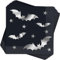 Unique 23120 Foil Stamped Paper Napkins-16.5 cm-Silver Bats Halloween Party-20 Count (Pack of 1), Multicolour