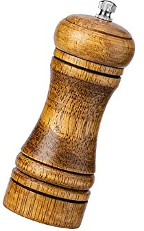 HugeDE Manual Wooden Pepper Mills Shaker Salt and Pepper Grinders Set Adjustable Coarseness Pepper Mill Refillable Salt Grinder with Ceramic Rotor Retro Color