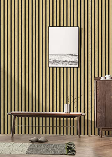 Belgravia Holz-Tapete, selbstklebend, 44.5x300CM 3D-Effekt, realistische Holzmaserung, Streifenspleißung, Vinyl-Tapete zum Abziehen und Aufkleben, Walnuss und Eiche als Wandaufkleber