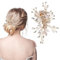 Vesaneae Sposa Matrimonio Cristallo Perni per capelli, Fiore Accessori per Capelli da Sposa, Fermaglio Capelli, Forcine per Capelli Perle Sposa, Accessori con Strass, Crystal Hairclip (Oro Rosa)
