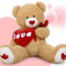 MorisMos 1.3m Riesen Teddy Bär mit Herz Nase, Hellbraun großer teddybär Kuscheltier XXL teddys,Kinder Mädchen Freundin Frauen Mutter