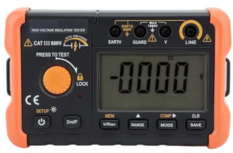 Isolationstester 250V ~ 2500V Widerstand, VC60G Digital Isolation 2000M Ω Bis 50G Ω 1,3mA Messgerät Megaohmmeter