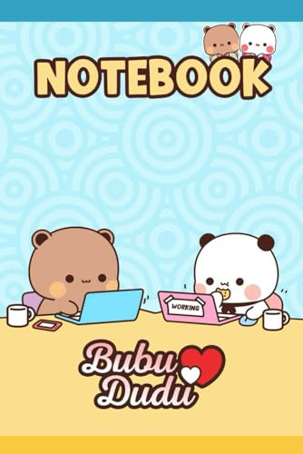 Notebook: Dudu and Bubu Cute Couple Bear and Panda Cartoon 6 x 9 140 Pages Wide Ruled