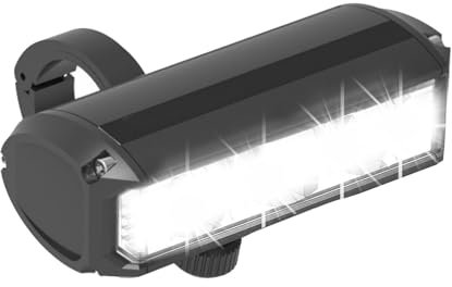Generic Faro LED per moto, super luminoso, 1200 lumen, impermeabile, ricaricabile, nero
